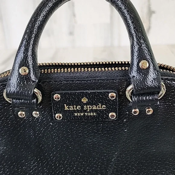 Kate Spade black mini Rachelle satchel purse handbag crossbody 100% cow leather